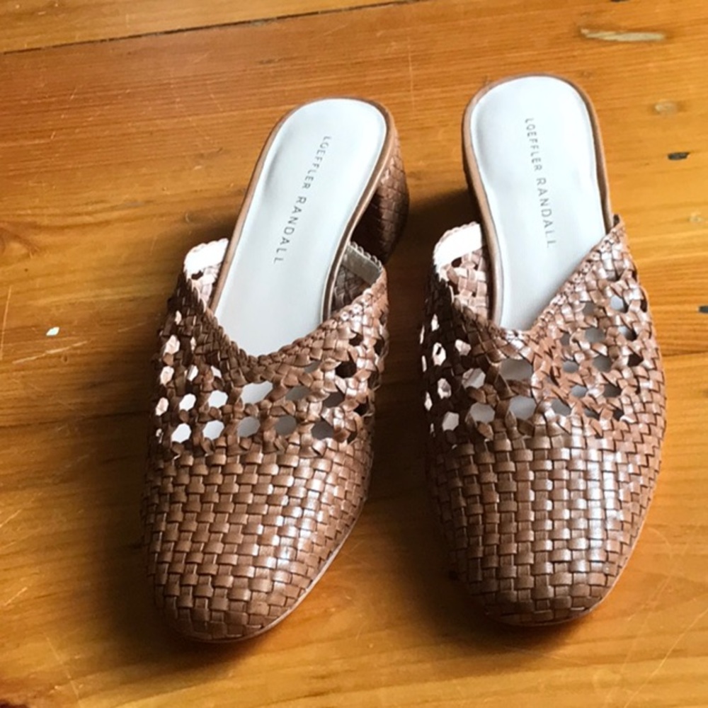 Loeffler Randall Lulu Woven Leather Mules - Size 8